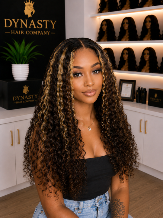 Golden Tide Wave – Water Wave Glueless Wig draw string