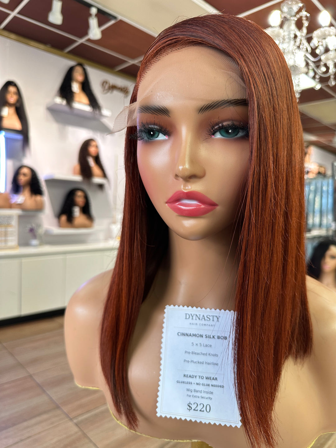 Auburn Elegance 5×5 Straight Bob Wig