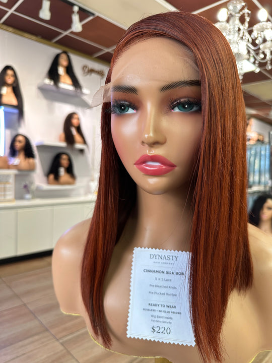 Auburn Elegance 5×5 Straight Bob Wig