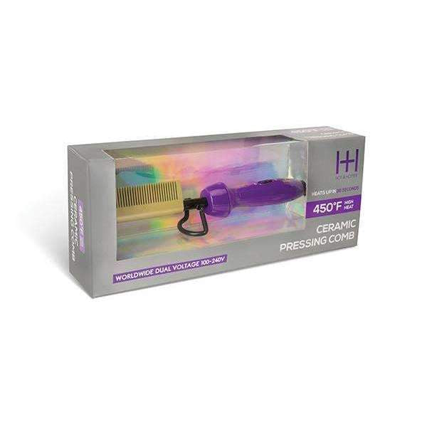 PEINE DE PRENSADO ELÉCTRICO CERÁMICO ANNIE HOT &amp; HOTTER PÚRPURA Y
