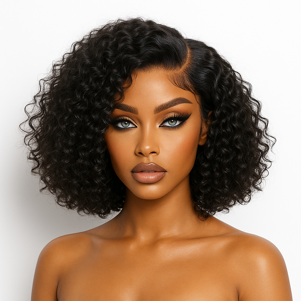 Short Cut Curly Minimalist HD Lace Glueless Side Part Wig 100% Human Hair