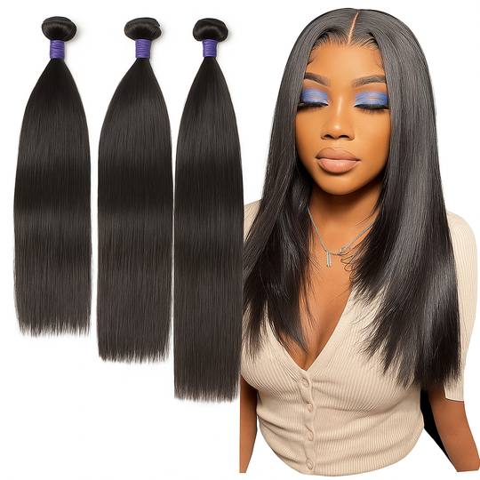 Dynasty Hair | 3pcs Straight 100% Virgin Human Hair Bundles