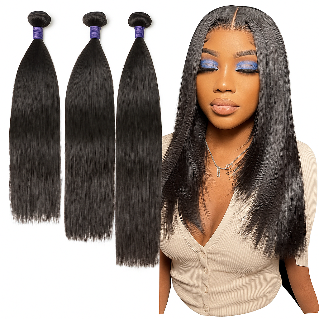 Straight virgin hair bundles