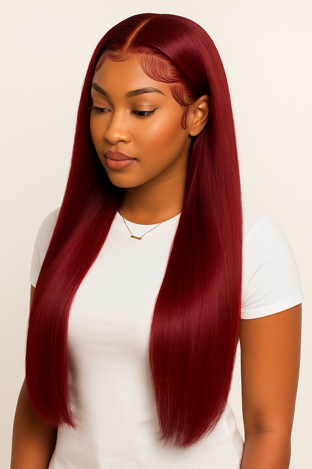 Ruby Red Sleek Straight Lace Wig Bold & Beautiful 2x6