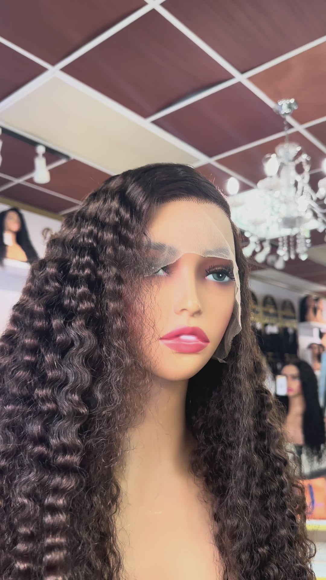 Chocolate Brown Burmese Curly 13×6 Lace Front Wig