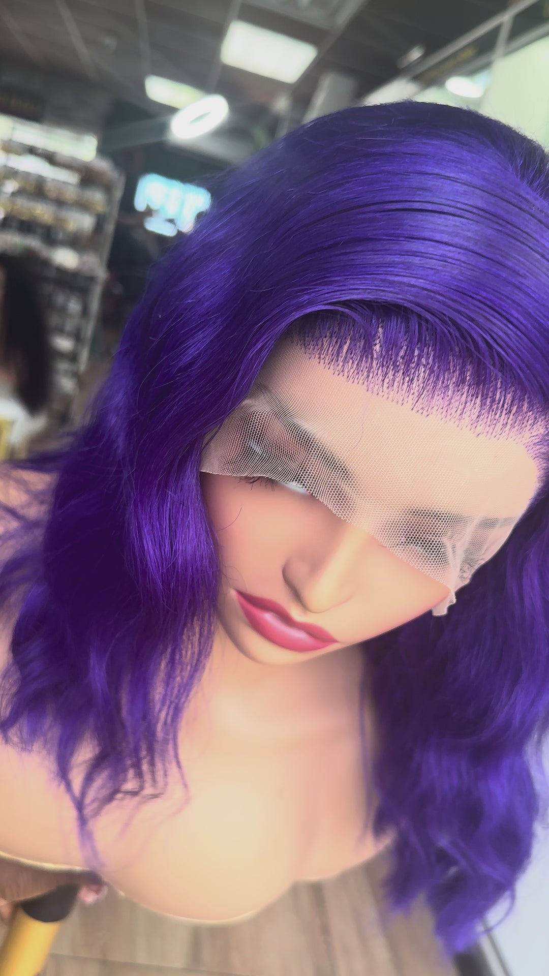 Purple bob wigs 13x4