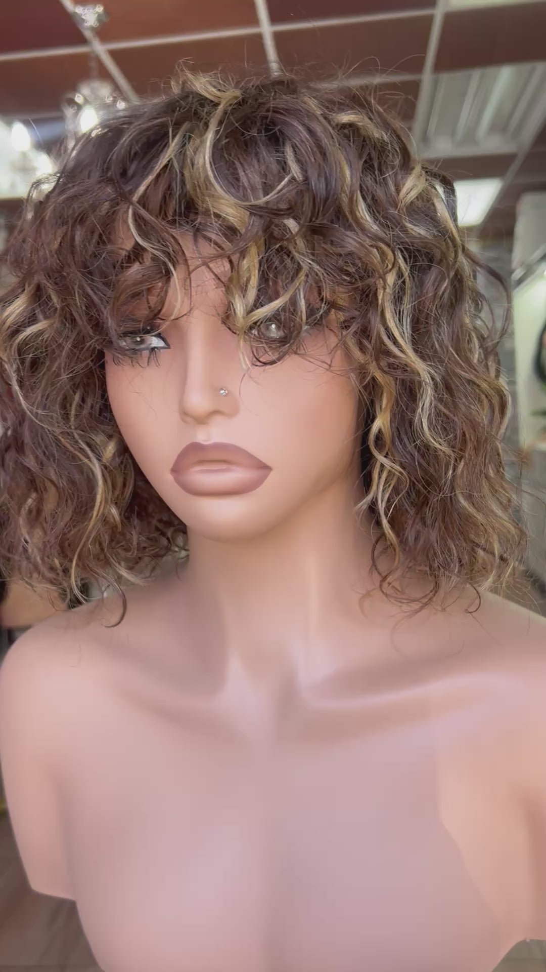 Caramel Crush Curly Bob – Ready-to-Wear Wig