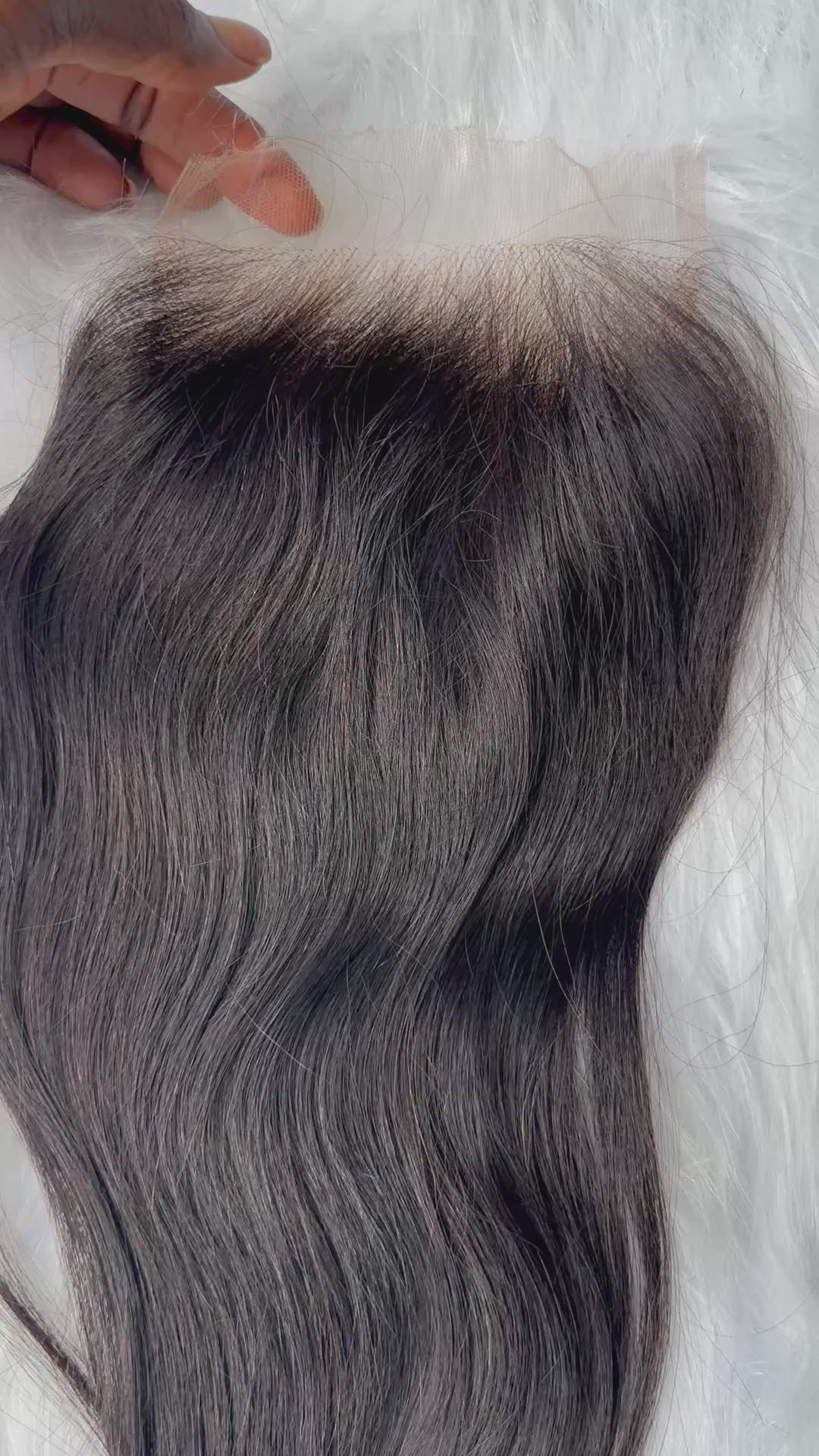 Midnight Silk 5x5 HD Closure 16” Straight | HD Lace | Pre-Plucked | Pre-Bleached