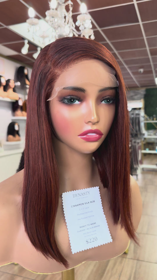 Auburn Elegance 5×5 Straight Bob Wig