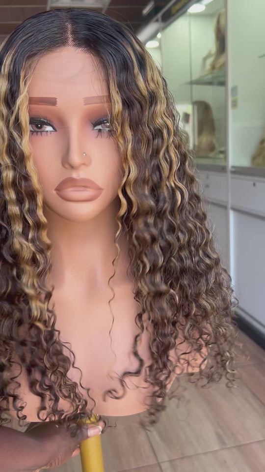 Golden Tide Wave – Water Wave Glueless Wig