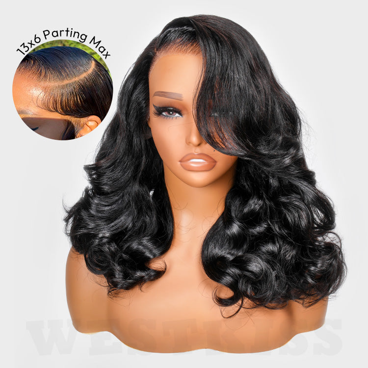 Side Part Body Wave Layer Cut Wig 13x4 LY Swiss Lace Front